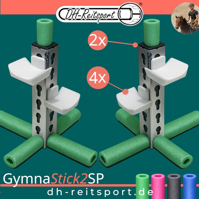 Paar cavaletti-standaards GymnaStick2SP & vier Hindernislepels