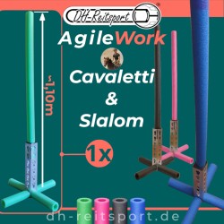 AgileWork cavaletti-staander GymnaStick2 met slalomstang van PE-schuim en gevoerde aluminium voeten