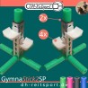 GymnaStick2SP cavaletti-sæt (par) med grøn skumpolstring på foden og fire bomholdere.