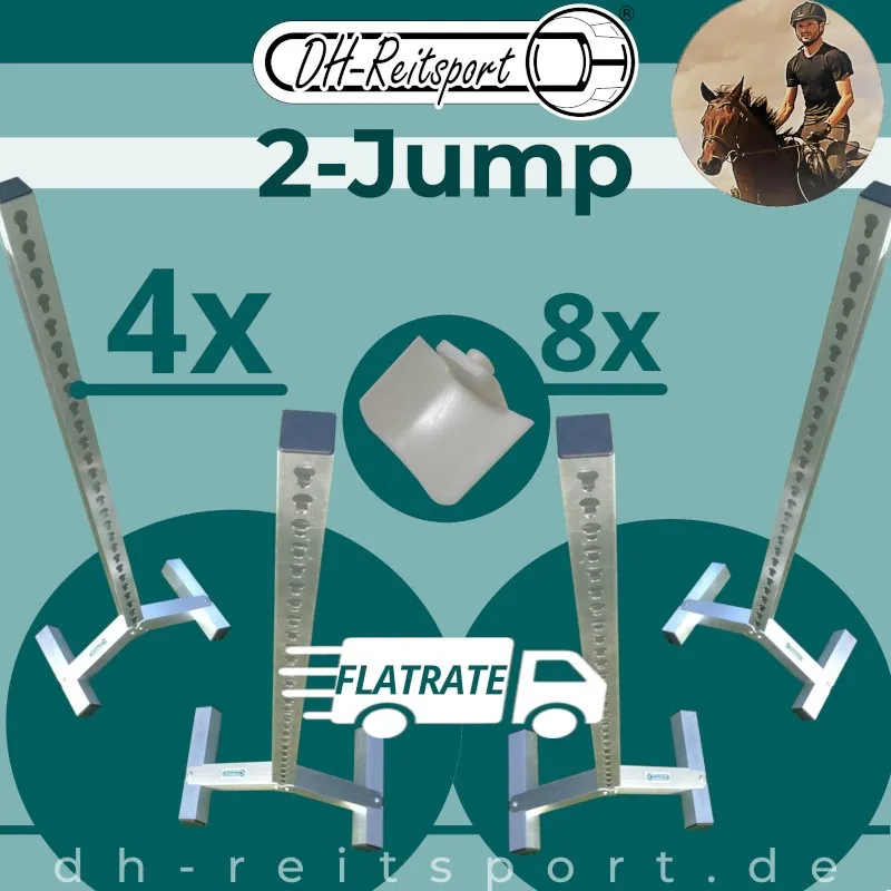 2-Jump Bündel mit Flatrate-Versand Option: 4x Bigfoot 6060 Ständer und 8x Auflagen.