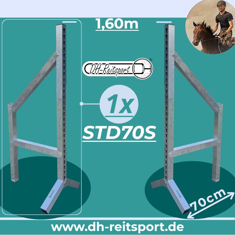 AVing STD70S aluminiumvingestøtte uden fyld – børstet aluminium, 70 cm bredde.